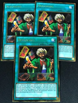YUGIOH REASONING PGL3-EN080 1ST GOLD X3(MP) - Image 1