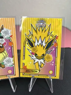 Jolteon & Eevee Stained Glass Holo Pokemon Lets Go Eevee Card Database - NM - Image 3