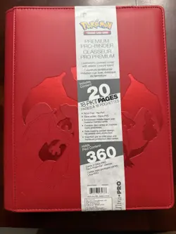 Ultra Pro Pokemon TCG Charizard 9 Pocket Leather Binder Red 360 Card Capacity - Image 1