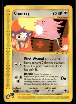 2002 E-Card - Expedition Chansey Basic/Uncommon #72 - Image 1