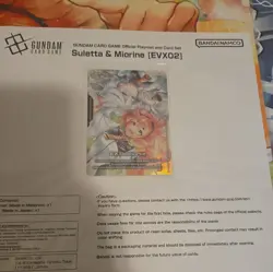 Gundam Card Game Official Playmat and Card Set Suletta & Miorine [EVX02] Sealed - Image 2
