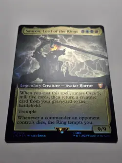 Sauron, Lord of the Rings (Extended Art Foil) LTC-0092 NM+ mtg lotr magic card - Image 2