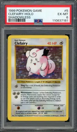 PSA 6 Clefairy (Shadowless) Base Set 5/102 Holo Pokemon Card B13 - Image 1