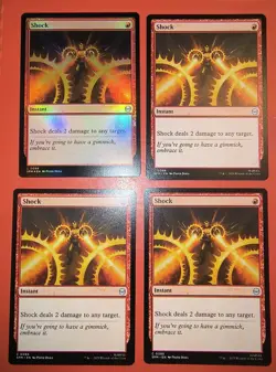 4X PLAY SET: MTG: SPIDER-MAN, SHOCK, 1 FOIL & 3 REG FINISH, 0088,NM - Image 1