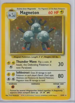 1999 MAGNETON 91/102 POKEMON BASE SET HOLO STAGE 1 RARE ELECTRIC - Image 1