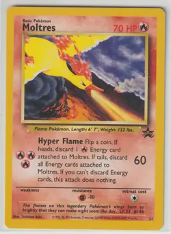 2000 MOLTRES #146 POKEMON BLACK STAR PROMO LP FIRE - Image 1
