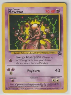 2000 MEWTWO #150 POKEMON BLACK STAR PROMO LP MYTHIC (B) - Image 1