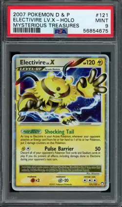 Pokemon Electivire Lv. X Holo 2007 D&P Mysterious Treasures #121 PSA 9 Mint - Image 1