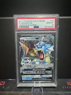 2017 POKEMON SUN & MOON CRIMSON INVASION #18 GYARADOS GX PSA 10 - Image 2