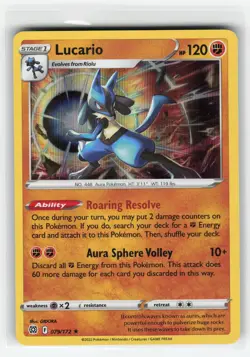 LUCARIO 079/172 BRILLANT STARS HOLO RARE POKEMON TCG NM - Image 1