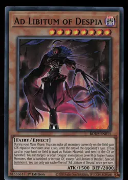 Yugioh Ad Libitum of Despia BODE-EN011 1st Edition Super Rare NM - Image 1