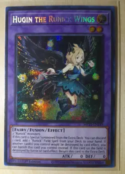 Yugioh Hugin the Runick Wings MP23-EN249 1st Edition Prismatic Secret Rare NM - Image 1
