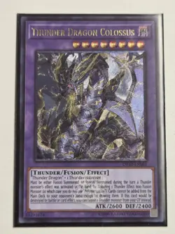 REPLICA Thunder Dragon Colossus (UTR) OP10-EN001 Ultimate Rare Yugioh Custom NM - Image 1