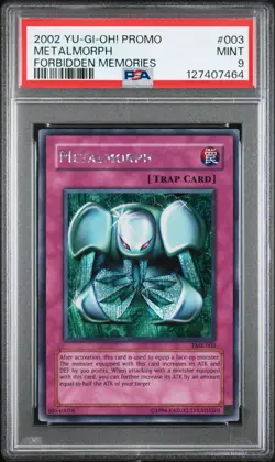 2002 YU-GI-OH! FMR-FORBIDDEN MEMORIES PROMO #003 METALMORPH PSA 9 - Image 1