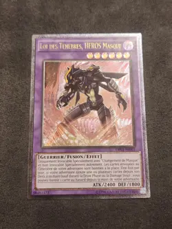 YuGiOh! *FRENCH* Masked HERO Dark Law OP01-FR003/OP01-EN003 Ultimate Rare NM - Image 1