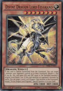 Yugioh Divine Dragon Lord Felgrand SR02-EN001 Ultra Rare 1st Edition LP - Image 1