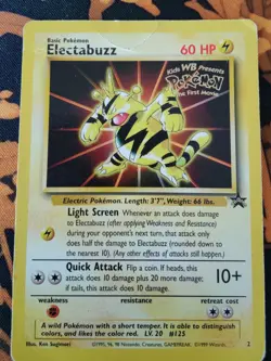Electabuzz Kids WB Promo Pokemon Card Vintage Rare WOTC Promo Holo - Damaged - Image 1