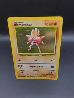 Pokemon TCG Hitmonchan Base Set Holo Rare Card 7/102 Mp/HP - Image 1