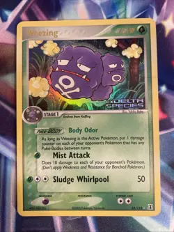 Weezing 33/113 EX Delta Species Pokemon Card Stamped Reverse Holo Rare HP - Image 2