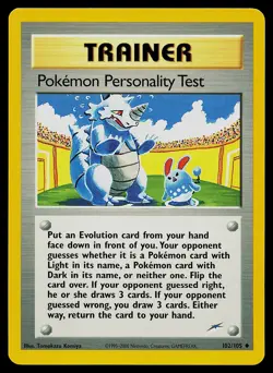 Pokemon Card - Pokemon Personality Test Neo Destiny 102/105 Uncommon - Image 1
