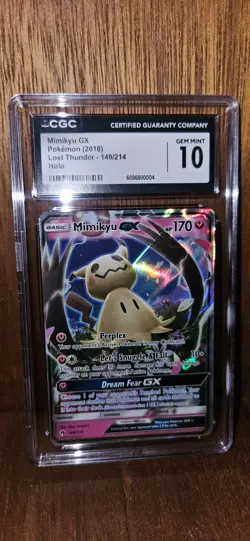 CGC 10 GEM MINT Mimikyu GX 2018 Lost Thunder 149/214 Holo Pokemon Card - Image 1