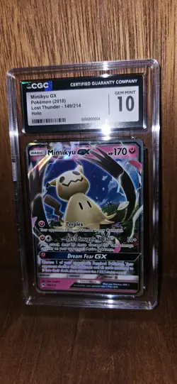 CGC 10 GEM MINT Mimikyu GX 2018 Lost Thunder 149/214 Holo Pokemon Card - Image 3