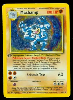 Pokemon MACHAMP 8/102 - 1st Edition Base Set RARE HOLO - Lightly played - Card A - Image 1