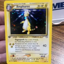 1st Edition Ampharos 1/111 Neo Genesis Holo Rare Vintage Pokemon Card - Image 1