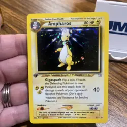 1st Edition Ampharos 1/111 Neo Genesis Holo Rare Vintage Pokemon Card - Image 3