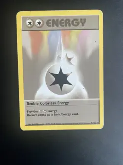 Double Colorless Energy 96/102 Rare Pokemon Card | Original WOTC 1999 PLAYED - Image 1