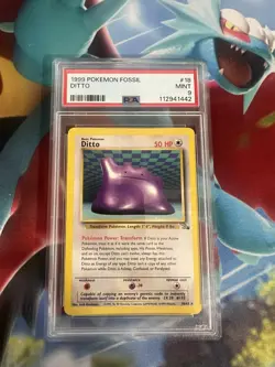 Ditto 18/62 Fossil PSA Graded 9 Pokemon Trading Card Game - Image 1