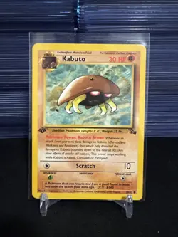 1st Edition Kabuto 50/62 Fossil 1999 WOTC Pokemon Card TCG - Image 1