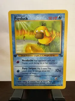 Pokemon TCG Psyduck Fossil 1st Edition Common Card 53/62 Lightly Played #3 - Image 1