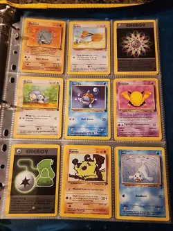 Pokemon Collection Binder Vintage Lot of Cards Holos Rares WoTC 1st Edition Etc - Image 3