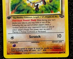 *1st Edition* Unlimited Common ORIGINAL MANKEY POKEMON CARD, VINTAGE, NM/M - Image 4