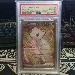 2023 POKEMON MEW EX FULL ART 151 UPC GOLD METAL PROMO CARD 205/165 PSA 10 GEM MT - Image 1