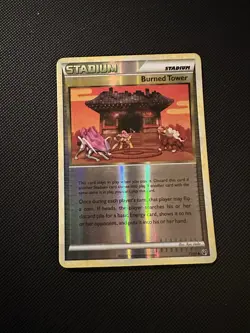 Pokemon TCG Burned Tower Stadium HS-Undaunted 71/90 Reverse Holo LP - Image 1