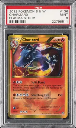 2013 POKEMON B&W PLASMA STORM #136 CHARIZARD PSA 9 - Image 1