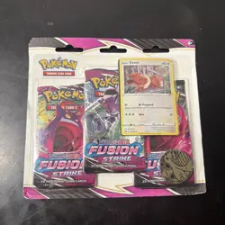 Pokemon TCG SWSH Fusion Strike 3 Pack Blister Booster Eevee Promo New Sealed 820650809200 - Image 1
