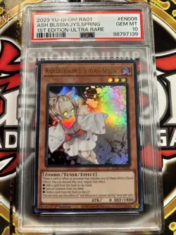 YuGiOh ASH BLOSSOM & JOYOUS SPRING #RA01-EN008🔥PSA 10🔥1st ED-2023 ULTRA RARE - Image 1