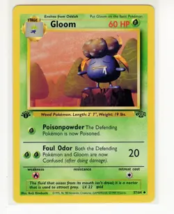 1x Gloom 1st Edition Jungle 37/64 Pokemon Card (Ref:DW) - Image 1
