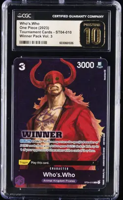 2023 ONE PIECE TOURNAMENT CARDS WINNER PACK VOL. 3 WHO'S.WHO CGC 10 PERFECT - Image 1
