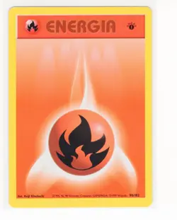 ~PT~ PORTUGUESE Fire Energy 98/102 1st Edition Base Set Pokemon Card (Ref: BQ) - Image 1