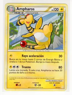 ~ESP~ SPANISH RARE Ampharos 14/123 HGSS HeartGold Soulsilver Pokemon Card (HG) - Image 1