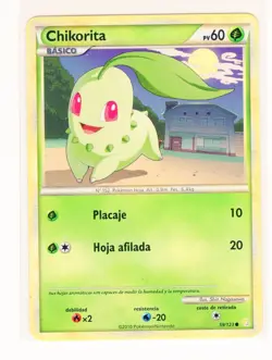 ~ESP~ SPANISH Chikorita 59/123 HGSS HeartGold Soulsilver Pokemon Card (LB1) - Image 1