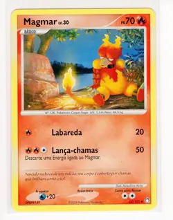 ~PT~ PORTUGUESE Magmar 54/123 D&P Mysterious Treasures Pokemon Card (PE1) - Image 1