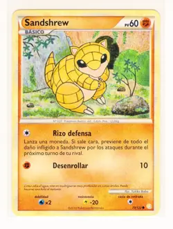 ~ESP~ SPANISH Sandshrew 79/123 HGSS HeartGold Soulsilver Pokemon Card (LB1) - Image 1