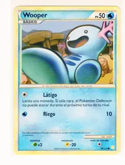 ~ESP~ SPANISH Wooper 88/123 HGSS HeartGold Soulsilver Pokemon Card (LB1) - Image 1