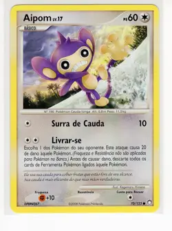 ~PT~ PORTUGUESE Aipom 70/123 D&P Mysterious Treasures Pokemon Card (PE1) - Image 1