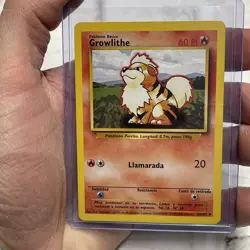 Pokemon TCG Growlithe Base Set 28/102 Regular Uncommon Spanish Card NM Near Mint - Image 1